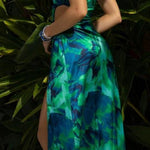 Alexandra botanical one shoulder dress, view 6