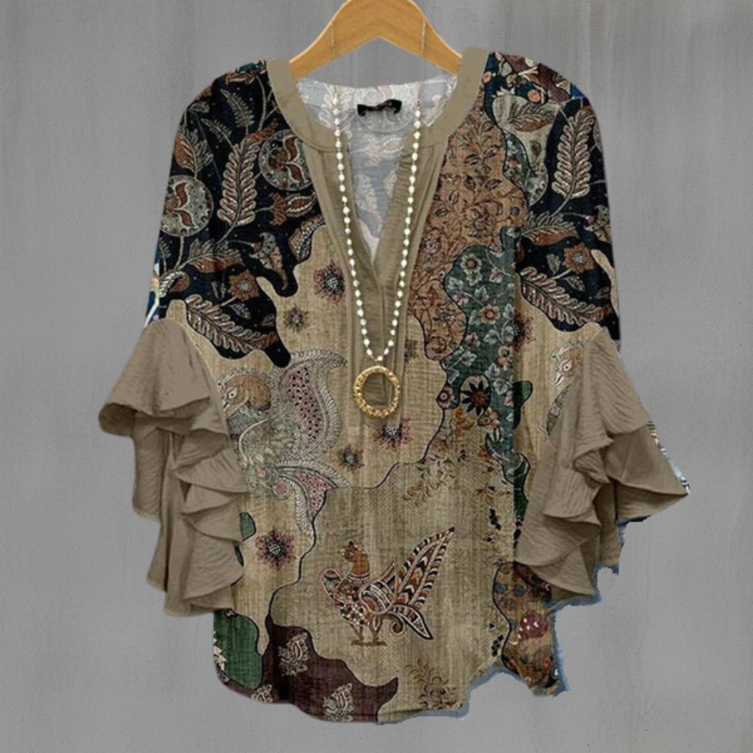 Phoenix patterned blouse, view 5
