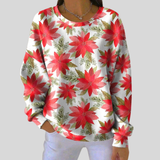 Tessa | Red Poinsettia Print Jumper