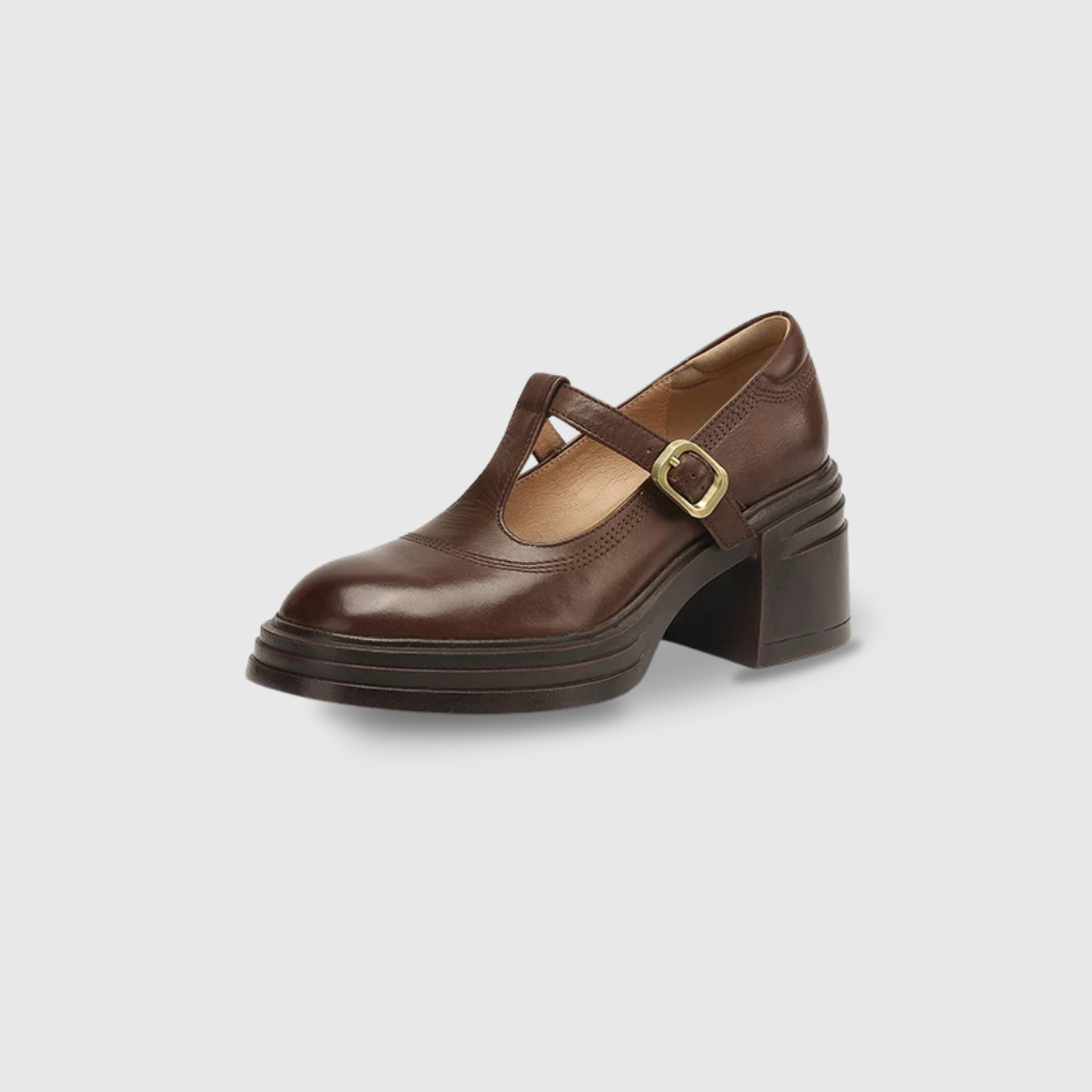 Evelyn | Chunky T-Bar Court Shoes
