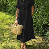 Cassandra Striped Shirt Dress in Black, view 4