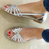 Saoirse flat sandal in Silver, view 3