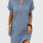 Massie draped dress in Blue, view 4