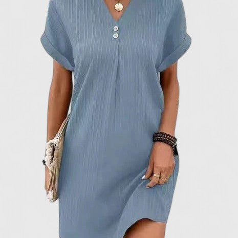 Massie draped dress in Blue, view 4