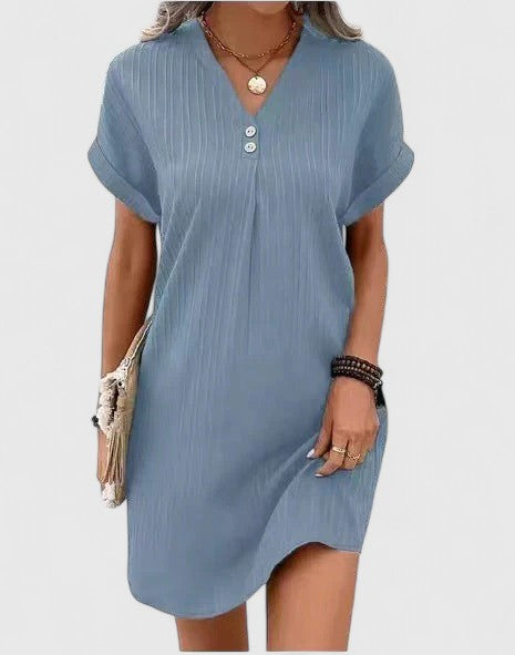 Massie draped dress in Blue, view 4