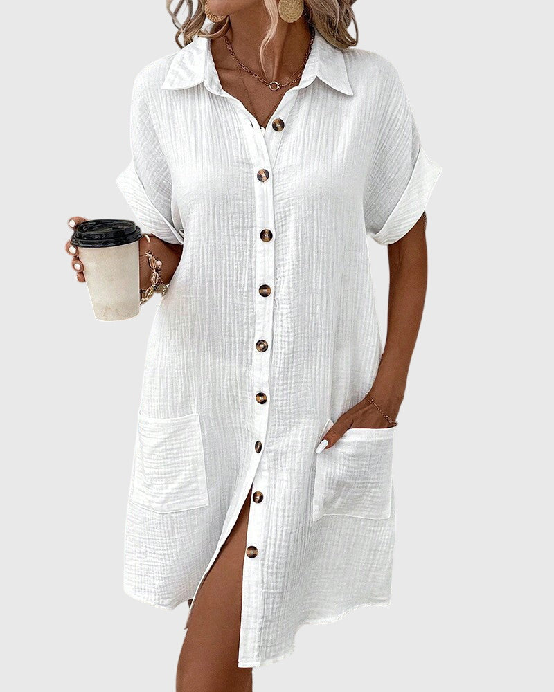 Caroline Comfortable Shirt Dress, view 7