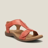 Charlotte Twin Strap Comfort Sandals in Red, view 3