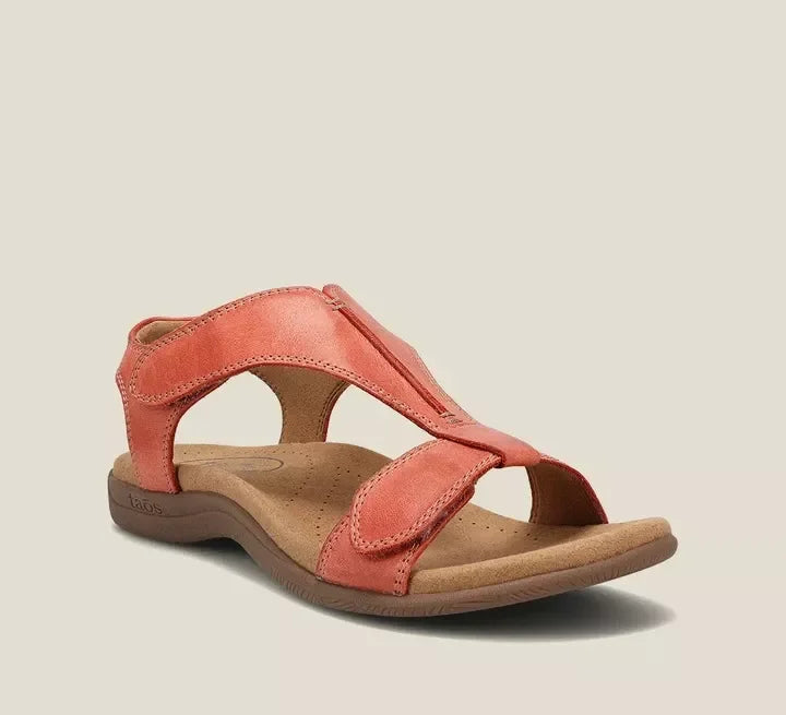 Charlotte Twin Strap Comfort Sandals in Red, view 3