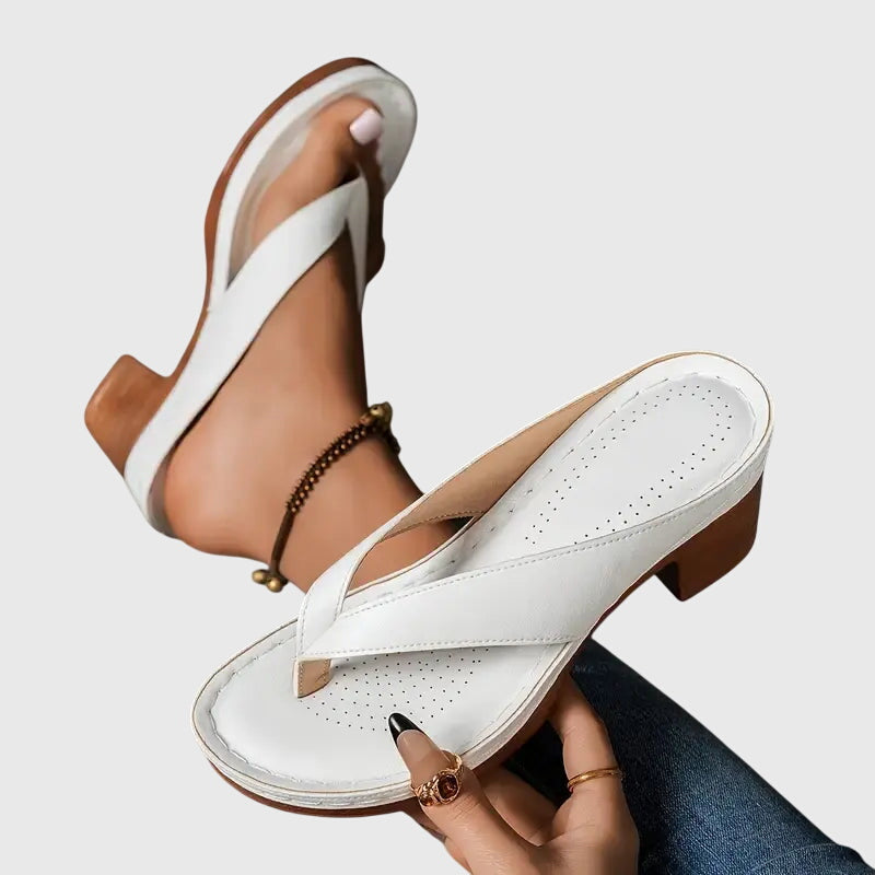 Gianna Orthopaedic Toe Post Sandals in White, view 5