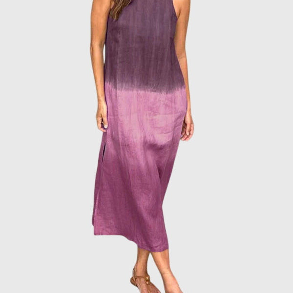 Mira ombre print maxi dress in Purple, view 8