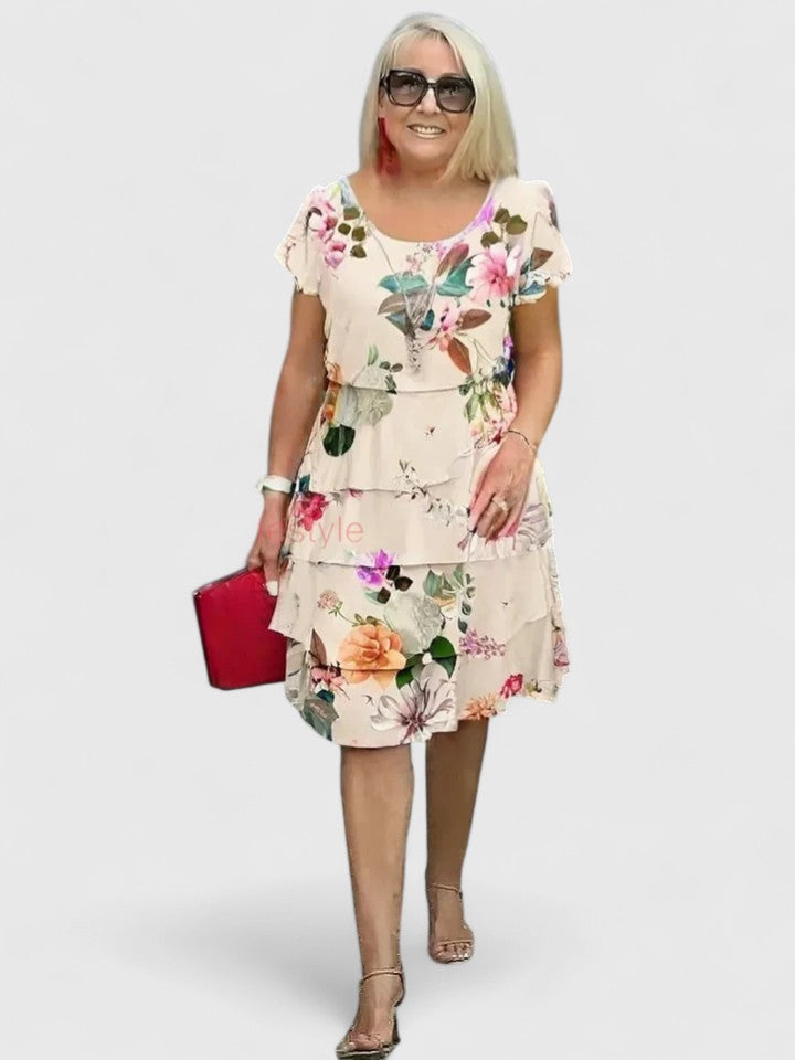 Angel floral tiered dress, view 2
