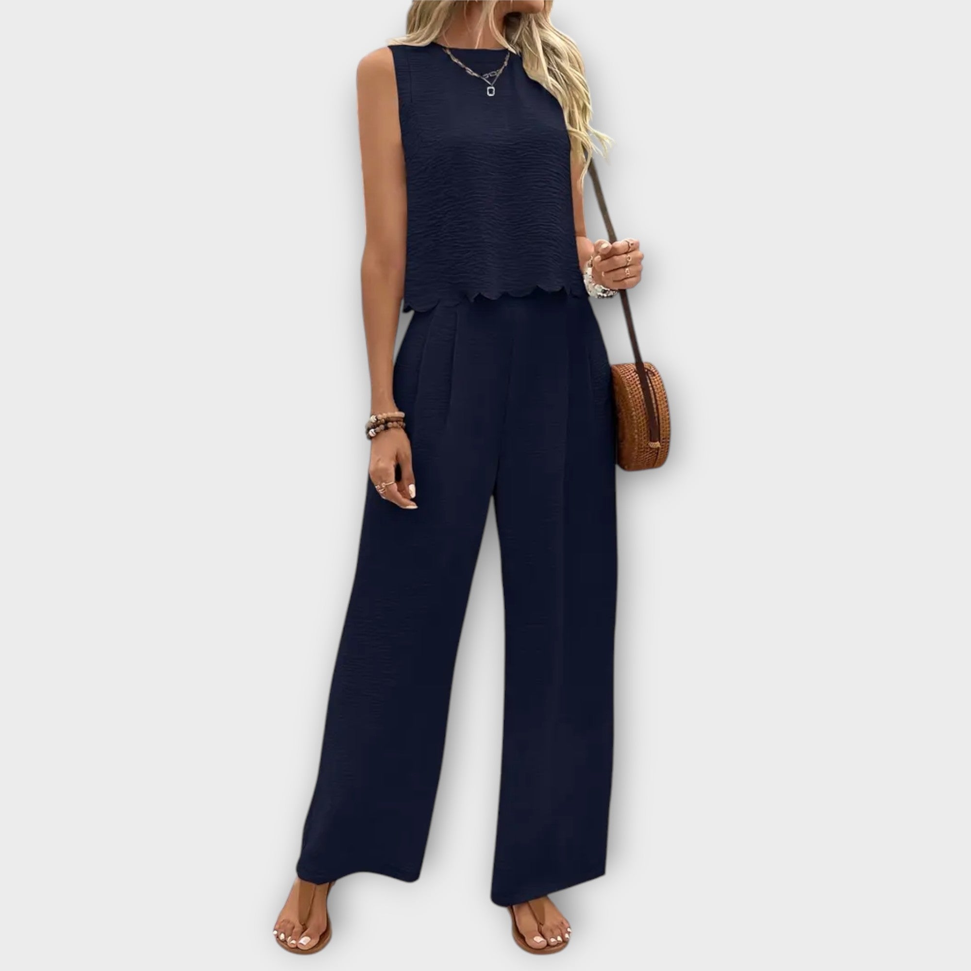 Violet - Vest with Petals and Trousers