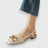 Demyra Comfortable Slingback Sandals in Cream White, view 4