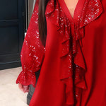 Loose ruffle blouse, view 6