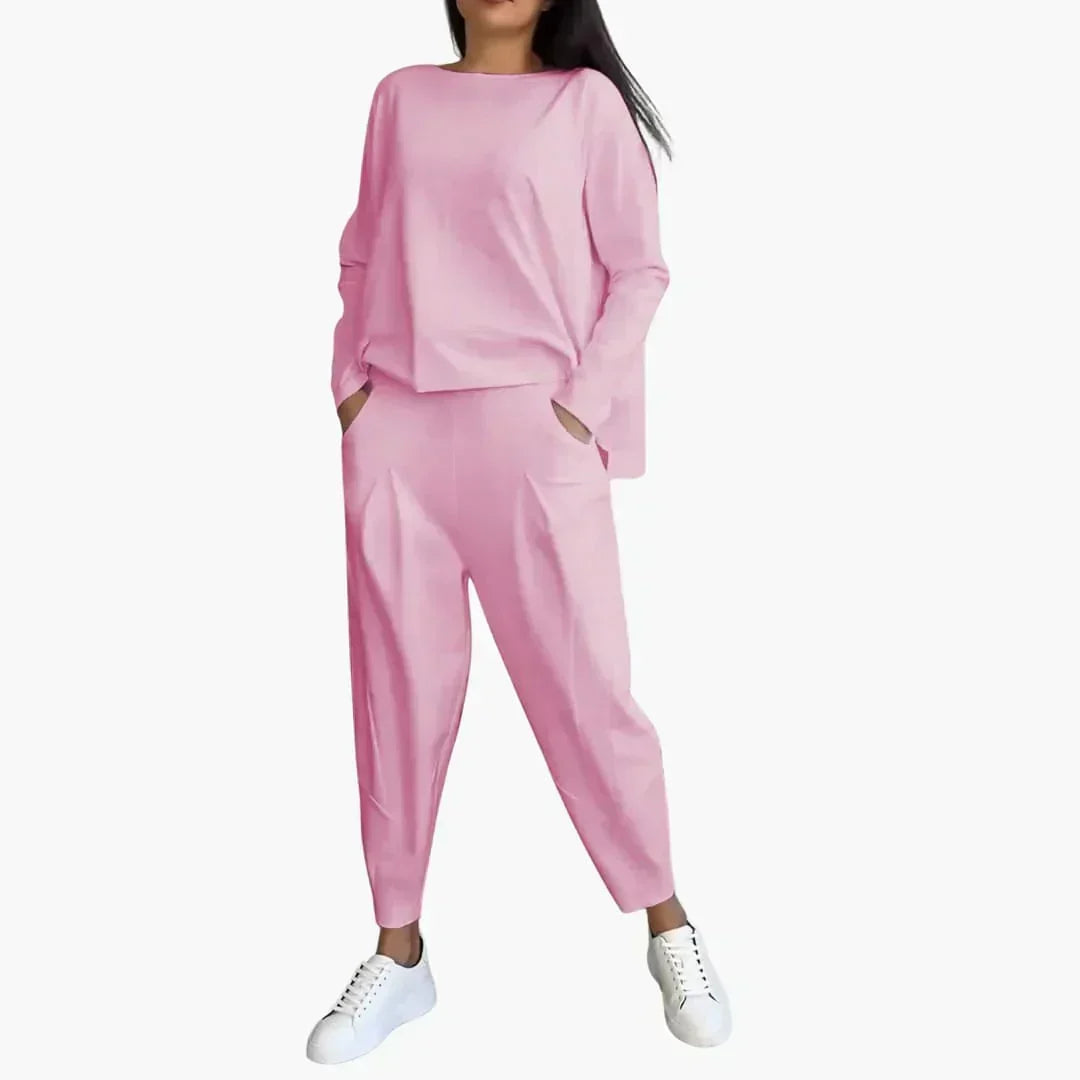LuxeLounge cosy knit set in Pink, view 5