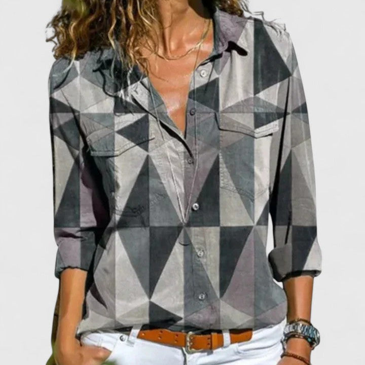Nadienne striped blouse in Grey, view 5