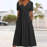 Hannah V-neck maxi dress in Black, view 3