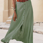 Marie button front flowing maxi skirt, view 4