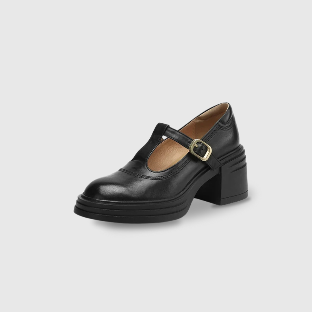 Evelyn | Chunky T-Bar Court Shoes