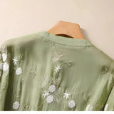 Nicole embroidered cotton blouse, view 7