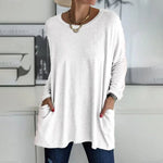 Moira relaxed long sleeve top in White, view 6
