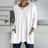 Moira relaxed long sleeve top in White, view 6
