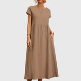 Giselle casual pocket dress in Khaki, view 4