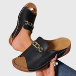 Kimberly Comfy Slide Sandals in Black, front view