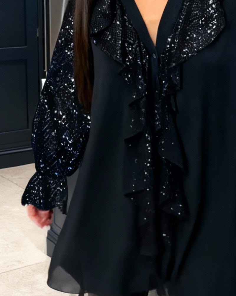 Loose ruffle blouse, view 2
