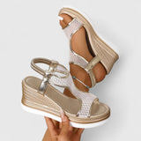 Jessica Espadrille Wedge Sandals in Beige, view 2