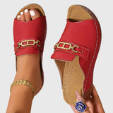 Kimberly Comfy Slide Sandals in Red, view 6