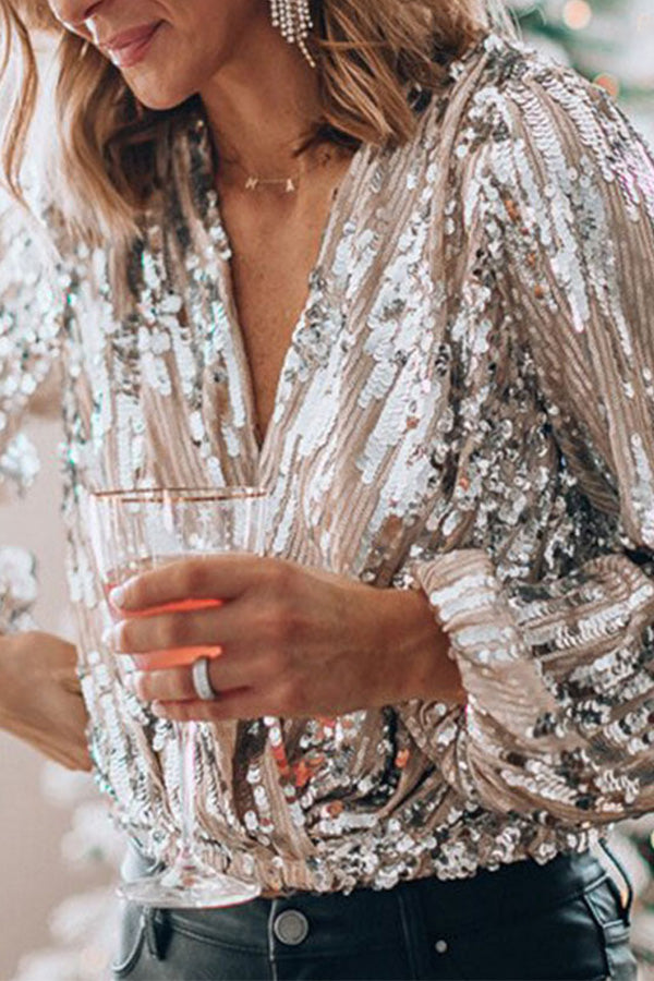Sierra silver glamour blouse, view 3