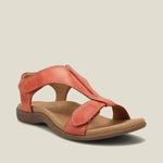 Lara Leather Strap Comfort Sandals in Orange, view 8