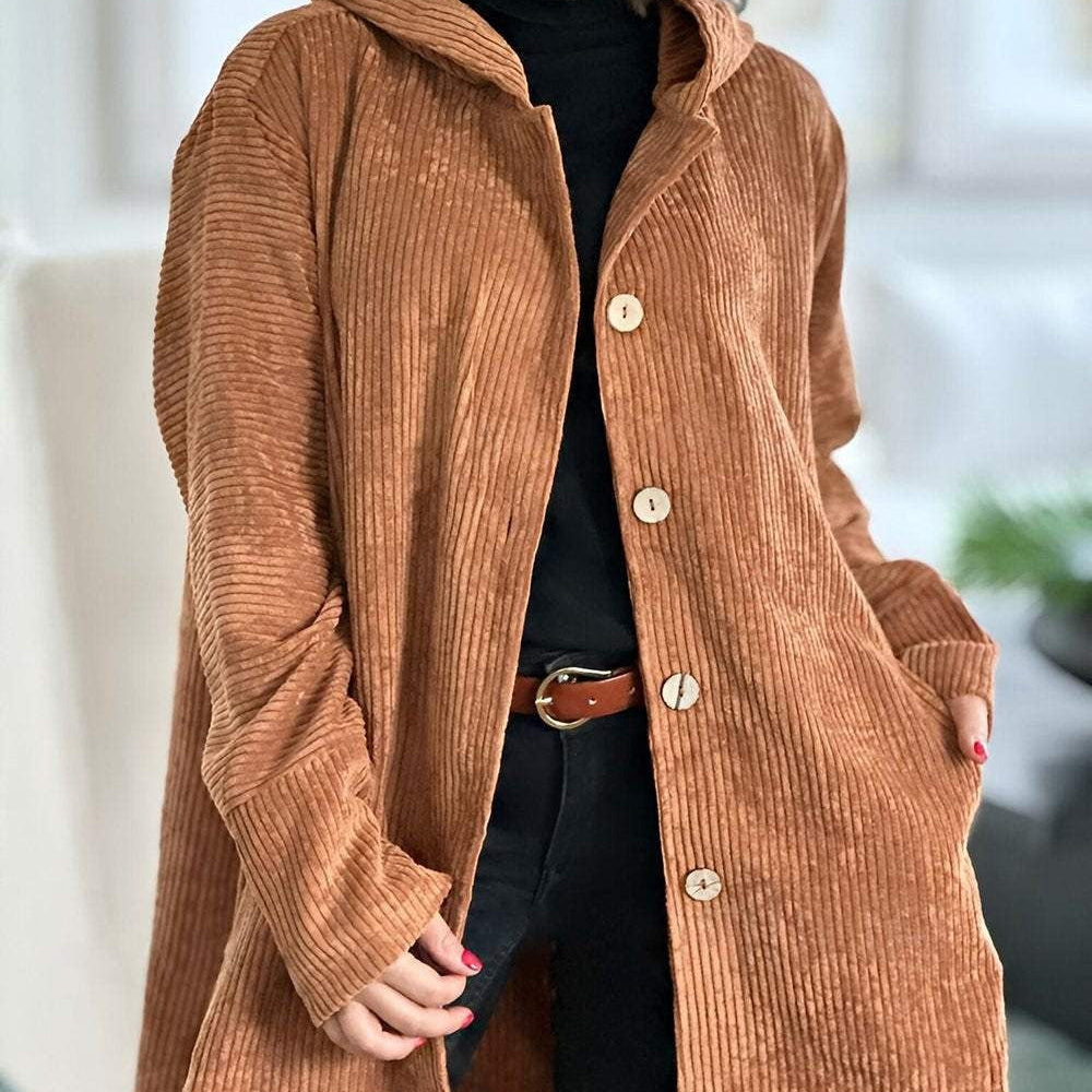 Cordelia | Corduroy Hooded Cardigan