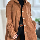 Cordelia | Corduroy Hooded Cardigan