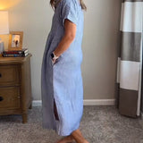 Cassandra Striped Shirt Dress, view 2