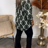 Janny geometric print blouse, view 3