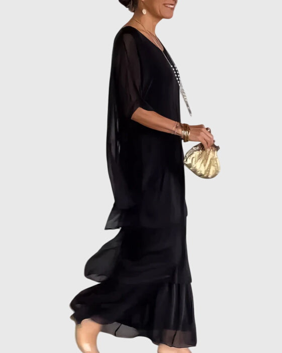Susan long flowing elegant maxi dress, view 3