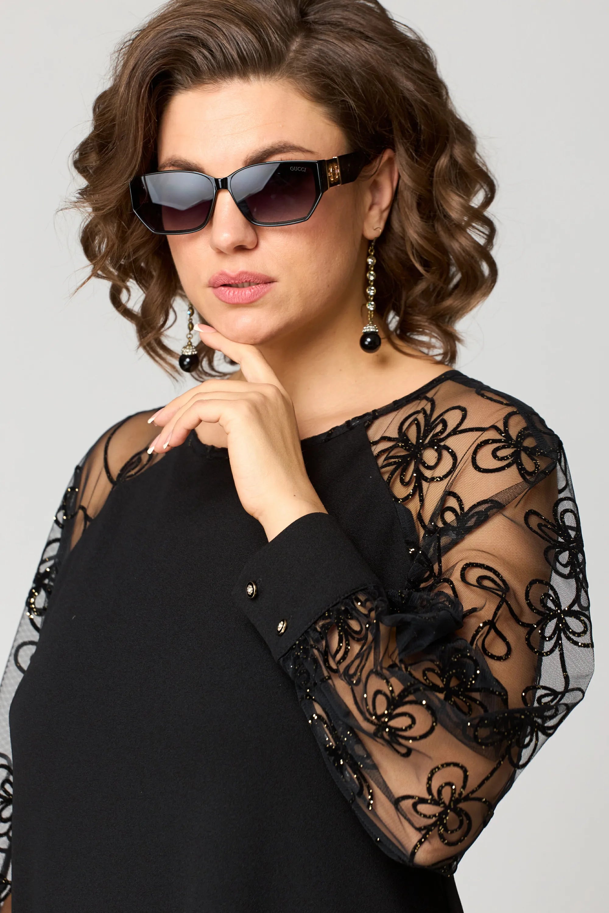 Edyth Elegant Lace Dress, view 3