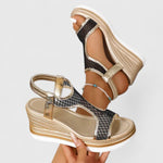 Jessica Espadrille Wedge Sandals in Black, view 6