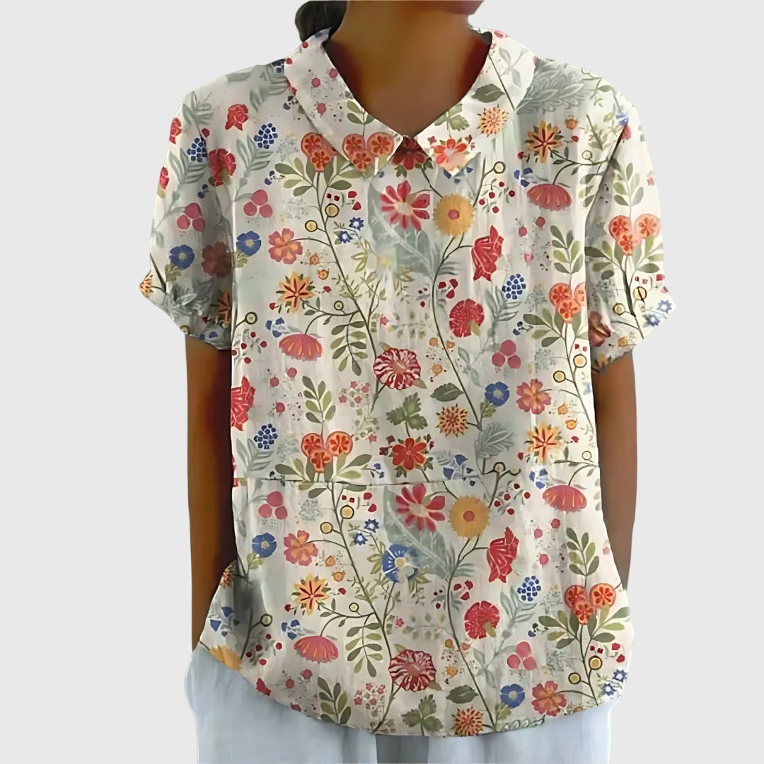 Jenna floral blouse in Cream Floral, view 10