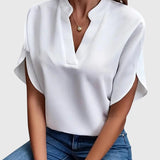 Beatrix soft V-neck shirt in White, view 2