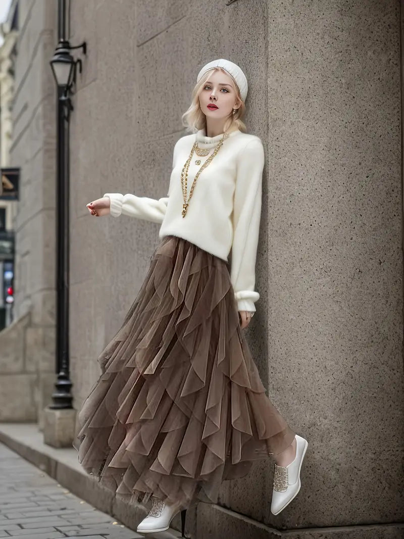 Cecil mesh layered tutu skirt, view 6