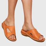 Anna Orthopaedic Slide Sandals in Orange, view 3