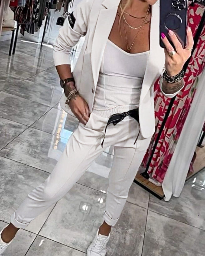 Malou jacket and trouser two-piece set in White, view 6