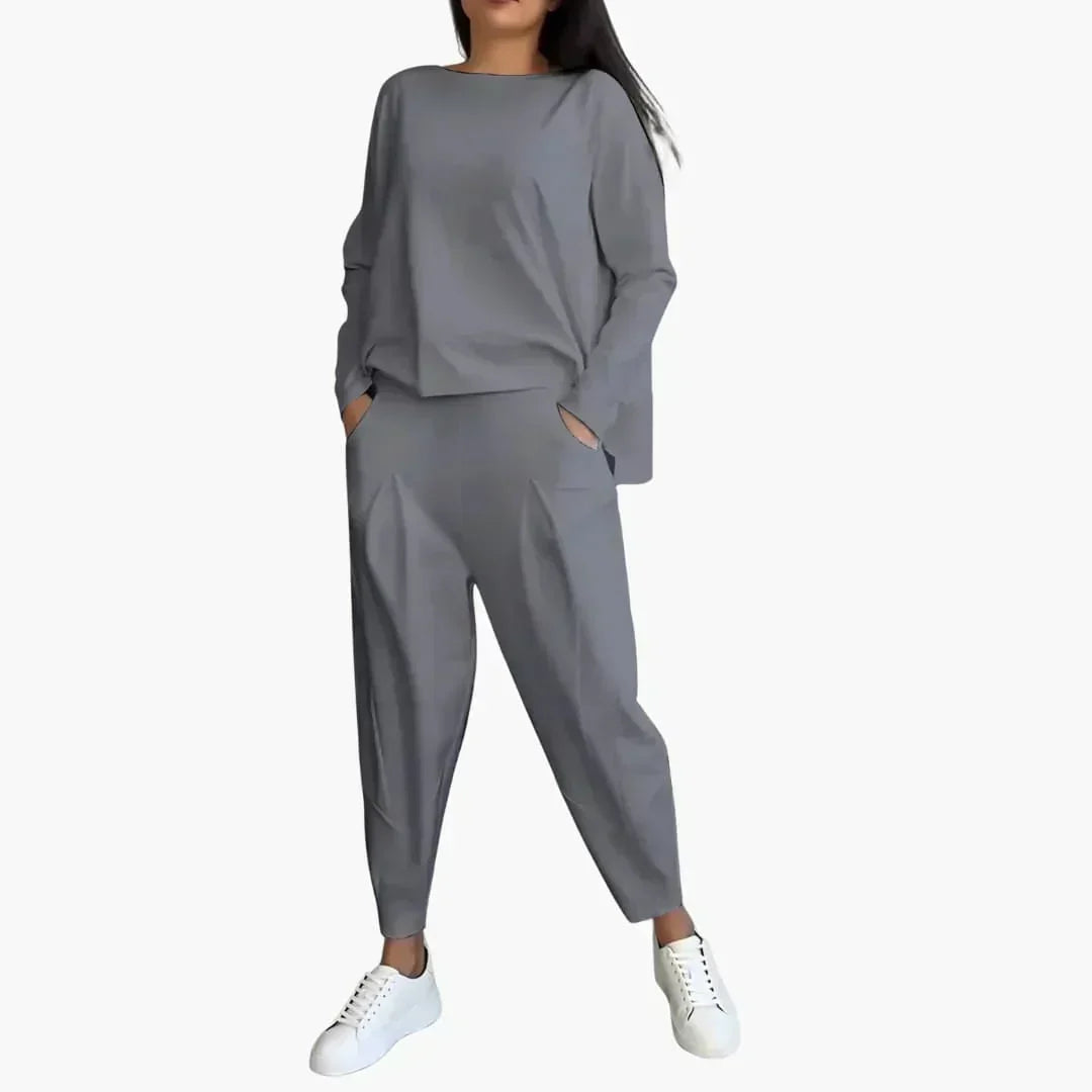 LuxeLounge cosy knit set in Grey, view 12