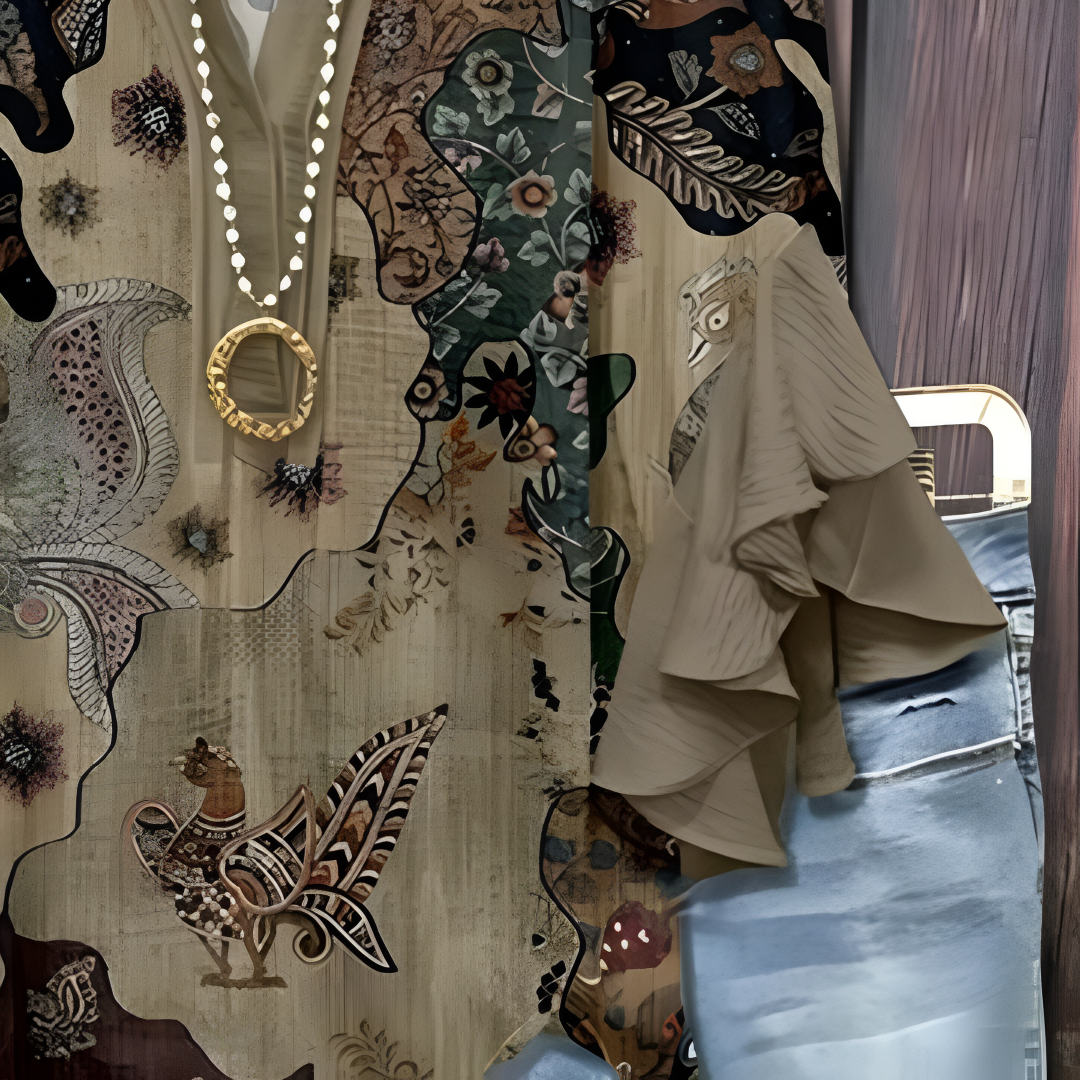 Phoenix patterned blouse, view 3