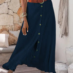 Marie button front flowing maxi skirt, view 6
