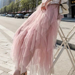 Cecil mesh layered tutu skirt in Pink, view 8