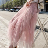 Cecil mesh layered tutu skirt in Pink, view 8